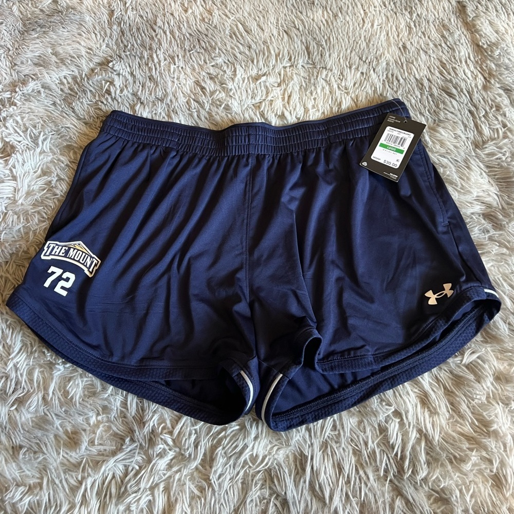 NWT navy blue under armor “The Mount” athletic shorts